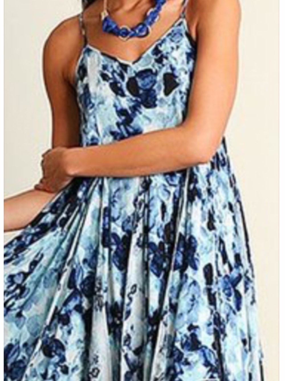 Umgee Size Medium Blue Tie Dye Midi Dress